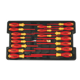 Wiha Tools 32095 19 Piece Insulated Slotted/Phillips/Square/Terminal Screwdriver Box Set