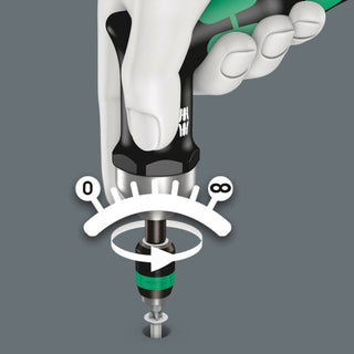 Wera Series 7400 Kraftform pistol handle, pre-set adjustable torque screwdrivers (3.0-8.8 Nm) with Rapidaptor quick-release chuck, 7463 x 4.0 Nm x 4.0-8.8 Nm