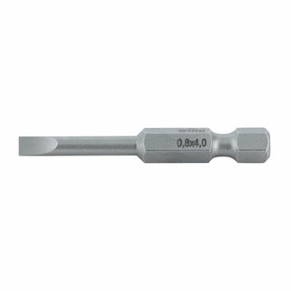 Wiha Tools 74010 Slotted Power Bit, 4.0 mm x .8 mm x 50 mm, 10 Pk.