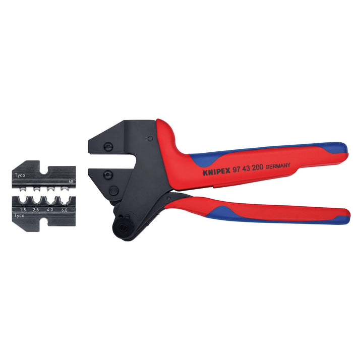 Knipex 9K 00 80 65 US 10 1/2" Crimp System Pliers (97 43 200) and Crimp Die: Solar Connectors Solarlok (Tyco): 1.5/2.5/4.0/6.0 10/11/1 (97 49 68) Packaged In A Protective Plastic Case