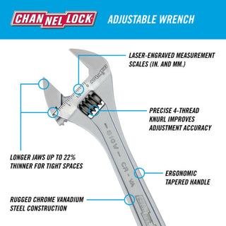 Channellock 810W BULK 10-Inch Adjustable Wrench