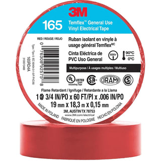 3M Temflex Vinyl Electrical Tape 165,  3/4 in x 60 ft, 6 mil