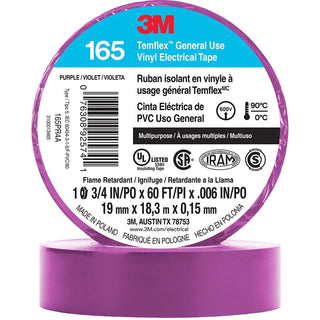 3M Temflex Vinyl Electrical Tape 165,  3/4 in x 60 ft, 6 mil