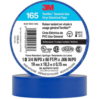 3M Temflex Vinyl Electrical Tape 165,  3/4 in x 60 ft, 6 mil