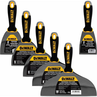 Dewalt DXTT-3-149 Deluxe Carbon Steel Joint Knife Set with Soft Grip Handles- 6 Pieces