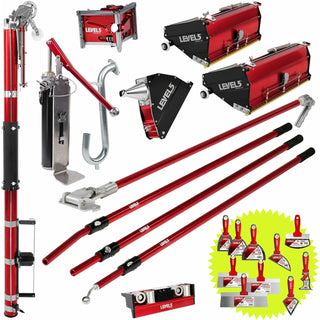 Level5 4-666 Automatic Taper, 10/12" MEGA Flat Boxes, 3" Corner Finisher, MiniShot, Pump, Roller, Std. Handles