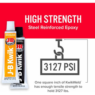 J-B Weld 8276 KwikWeld Twin Tube Steel Reinforced Epoxy & Hardener, 2 oz.