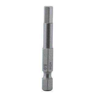 Wiha Tools 74350 Hex Metric Power Bit, 5.0 mm x 50 mm, 10 Pk.