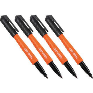 Klein Tools 861014 Skribes Fine Tip Permanent Markers, Black, 4-Pack