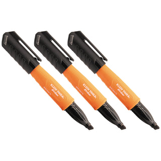 Klein Tools 861023 Skribes Chisel Tip Permanent Markers, Black, 3-Pack