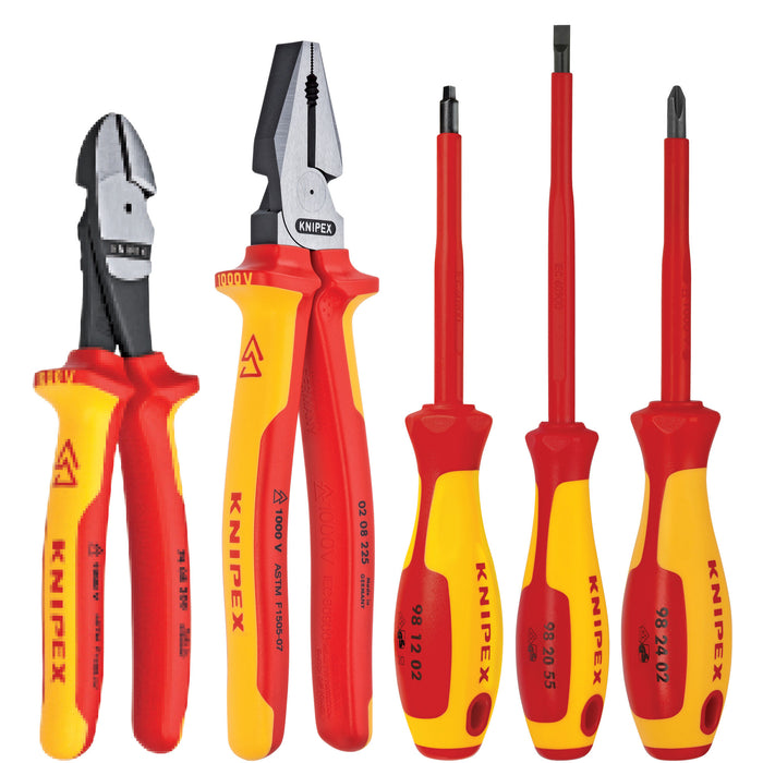Knipex 9K 98 98 21 US 5 Pc Pliers and Screwdriver Tool Set-1000V Insulated