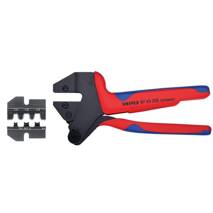 Knipex 9K 00 80 62 US 8 1/4" Crimp System Pliers (97 43 200) and Crimp Die: Solar Connectors for MC4 Multi Contact (97 49 66) Packaged In A Protective Plastic Case