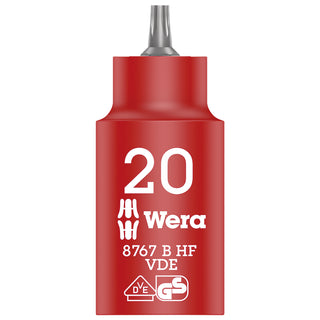 Wera 8767 B VDE HF TORX® Zyklop bit socket, insulated, with holding function, 3/8" drive, TX 20 x 55 mm