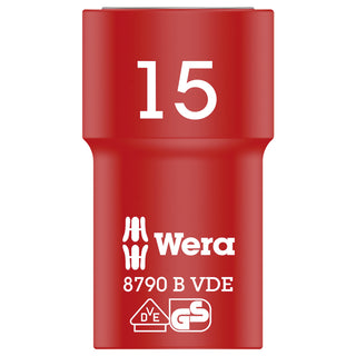 Wera 8790 B VDE Zyklop 3/8" socket, insulated, 15 x 46 mm