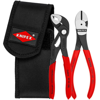 Knipex 00 20 72 V02 2 Pc Mini Pliers in Belt Pouch - Cobra® and High Leverage Diagonal Cutters