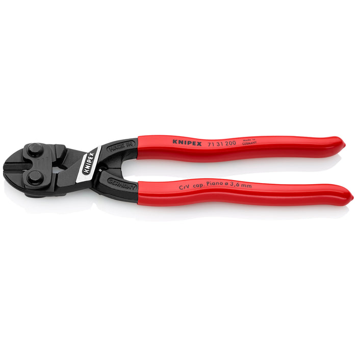 Knipex 71 31 200 8" CoBolt® High Leverage Compact Bolt Cutters-Notched Blade