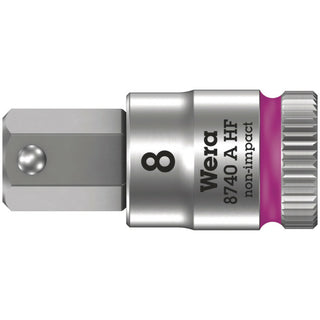 Wera 8740 A HF Zyklop bit socket with holding function, 1/4" drive, 5 x 28 mm