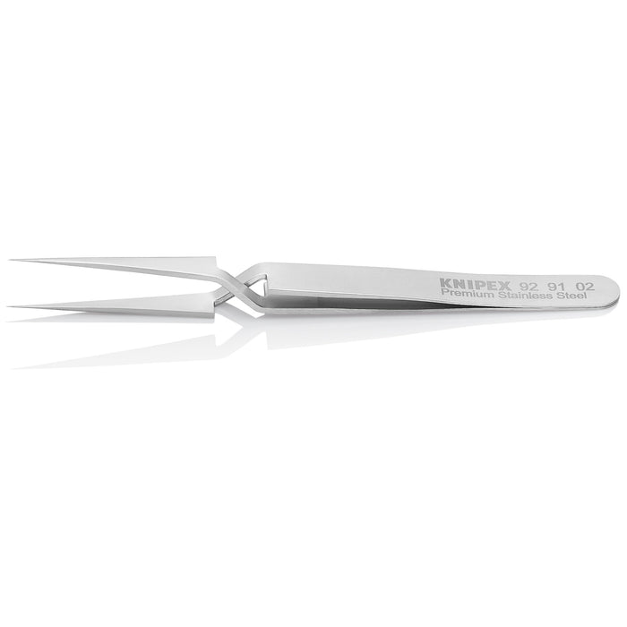 Knipex 92 91 02 4 3/4" Premium Stainless Steel Gripping Cross-Over Tweezers-Needle-Point Tips