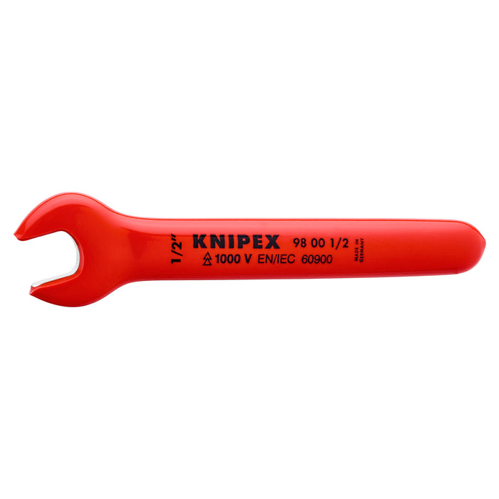 Knipex 98 00 1/2" 5 1/2" Open End Wrench-1000V Insulated, 1/2"