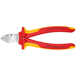 Knipex 14 26 160 6 1/4" Diagonal Cutting Pliers with Stripper-1000V Insulated