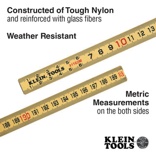 Klein Tools 91162M Fiberglass Folding Ruler, Outside Reading, Metric