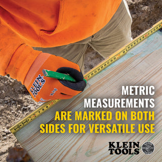 Klein Tools 91162M Fiberglass Folding Ruler, Outside Reading, Metric