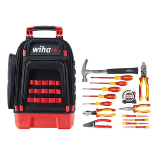 Wiha Tools 91870 Apprentice Electrician's Insulated Tool Kit in Heavy Duty Backpack, 16 Pc.