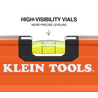 Klein Tools 93524 Box Beam Level, 3 Vial, 24"