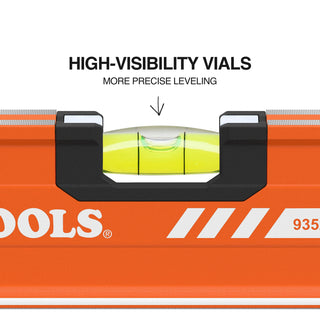 Klein Tools 93524MAG Magnetic Box Beam Level, 3 Vial, 24"