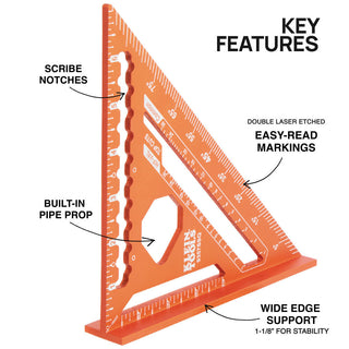 Klein Tools 9357SSQ Rafter Square, 7"