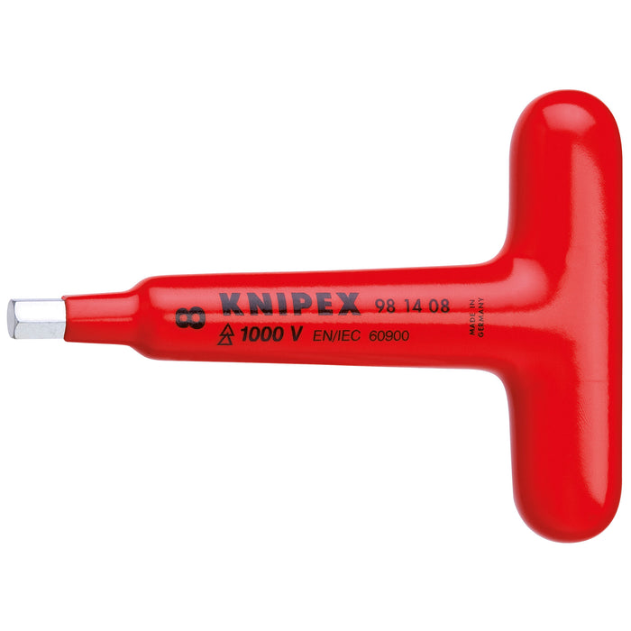 Knipex 98 14 08 5 1/2" T-Handle for Hexagon Socket Screws-1000V Insulated
