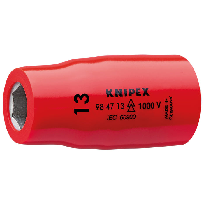 Knipex 98 47 13 1/2" Drive 13 mm Hex Socket-1000V Insulated