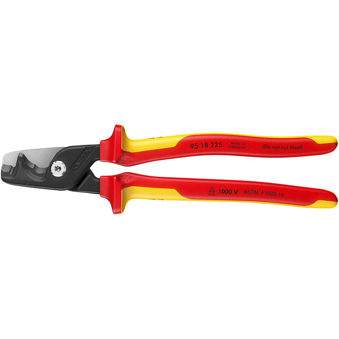 Knipex 95 18 225 SBA StepCut® XL Cable Shears-1000V Insulated, 9"