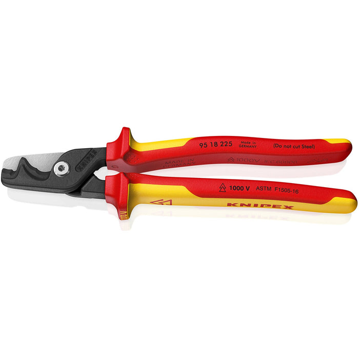Knipex 95 18 225 SBA StepCut® XL Cable Shears-1000V Insulated, 9"