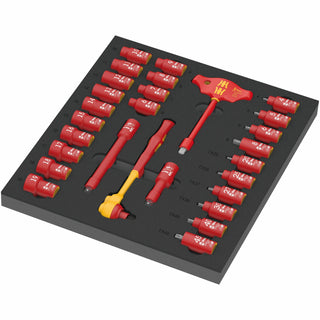 Wera 9726 Foam Insert 8007 B VDE Zyklop VDE Ratchet Set 1, 3/8", 28 Pc.