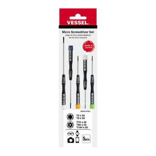 Vessel Tools 99005TXPBU Micro Precision Screwdriver Set, 5 Pc.