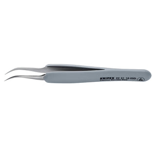 Knipex 92 31 10 ESD 5" Premium Stainless Steel Precision Tweezers-45°Angled-Needle-Point Tips-ESD