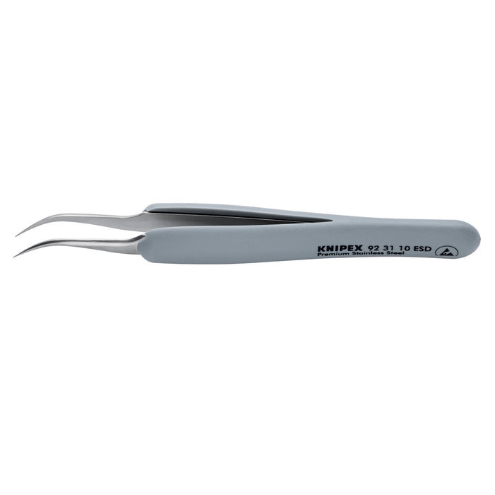 Knipex 92 31 10 ESD 5" Premium Stainless Steel Precision Tweezers-45°Angled-Needle-Point Tips-ESD