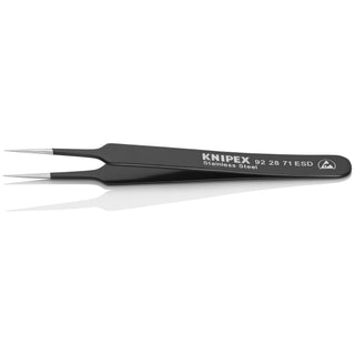 Knipex 92 28 71 ESD 4 1/4" Stainless Steel Gripping Tweezers-Needle-Point Tips-ESD