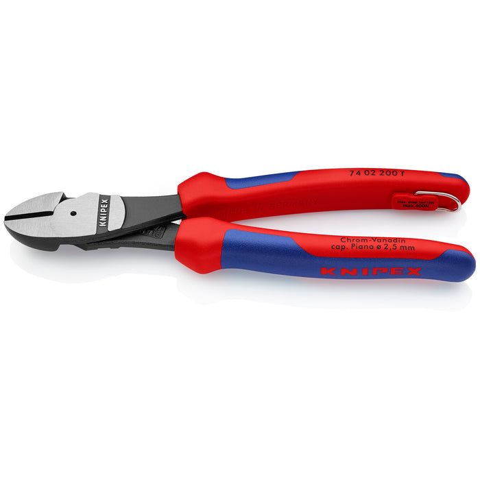 Knipex 74 02 200 T BKA 8" High Leverage Diagonal Cutters-Tethered Attachment