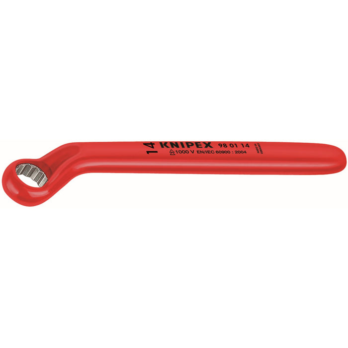 Knipex 98 01 08 6 1/4" Offset Box Wrench-1000V Insulated, 8 mm