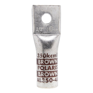 NSI AL350-48 350 MCM 1/2” 1-Hole Aluminum Long Lug – Brown