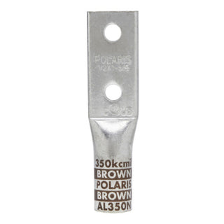 NSI AL350N 350 MCM 1/2” 2-Hole Aluminum Long Lug – Brown