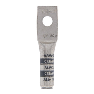 NSI AL6-14 6 AWG 1/4” 1-Hole Aluminum Long Lug – Gray