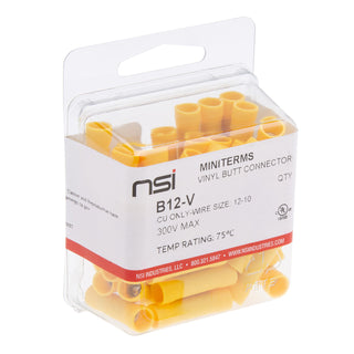 NSI B12-V 12-10 Vinyl Butt Splice, 50 Per Pack