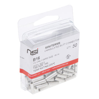 NSI B16 16-14 Awg Bare Butt Splice 50 Per Pack