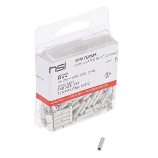 NSI B22 22-18 Awg Bare Butt Splice 100 Per Pack