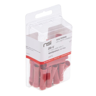 NSI B8-V 8 Awg Vinyl Insulated Butt Splice 25/Pack