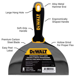 Dewalt DXTT-2-154 8 in. Carbon Steel Joint Knife with Soft Grip Handle