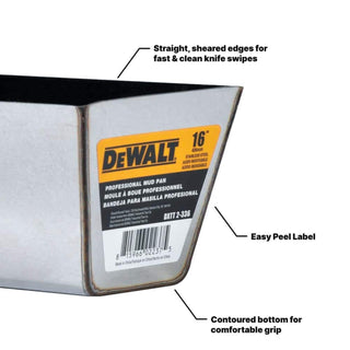 Dewalt DXTT-2-336 16 in. Stainless Steel Mud Pan with Curved Bottom